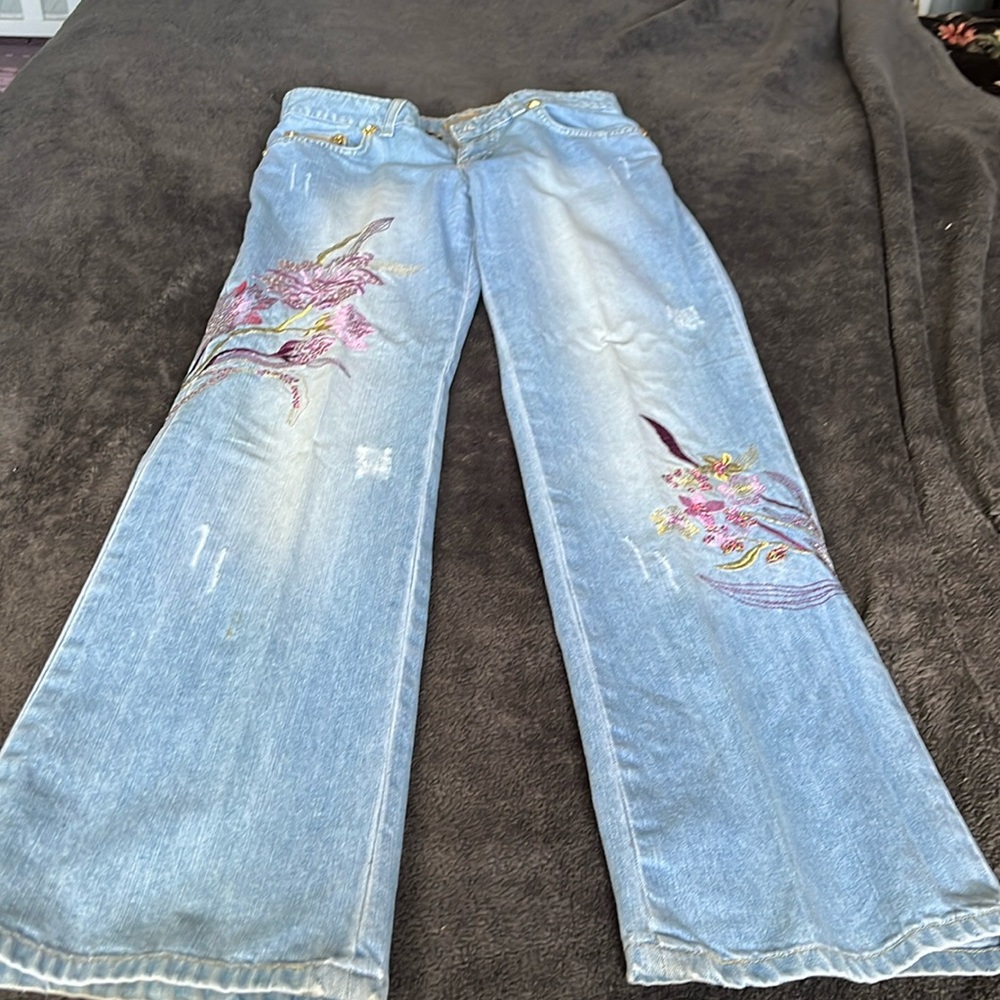 Dolce and Gabbana Vintage distressed low rise flair jeans